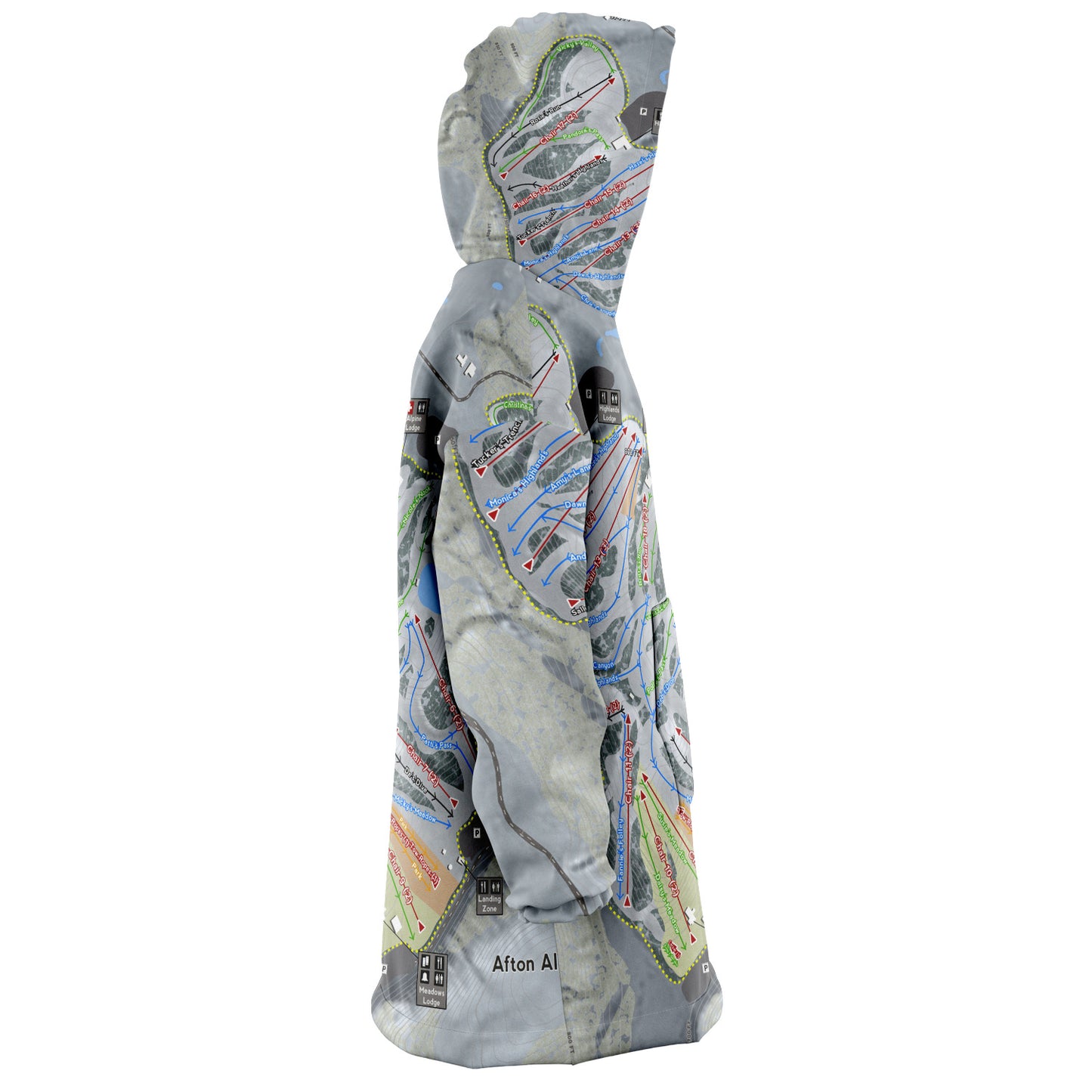 Afton Alps, Minnesota Ski Trail Map - Snug Hoodie