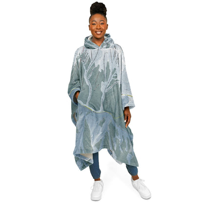 Silverton Mountain, Colorado Ski Resort Map Flannel Blanket Poncho