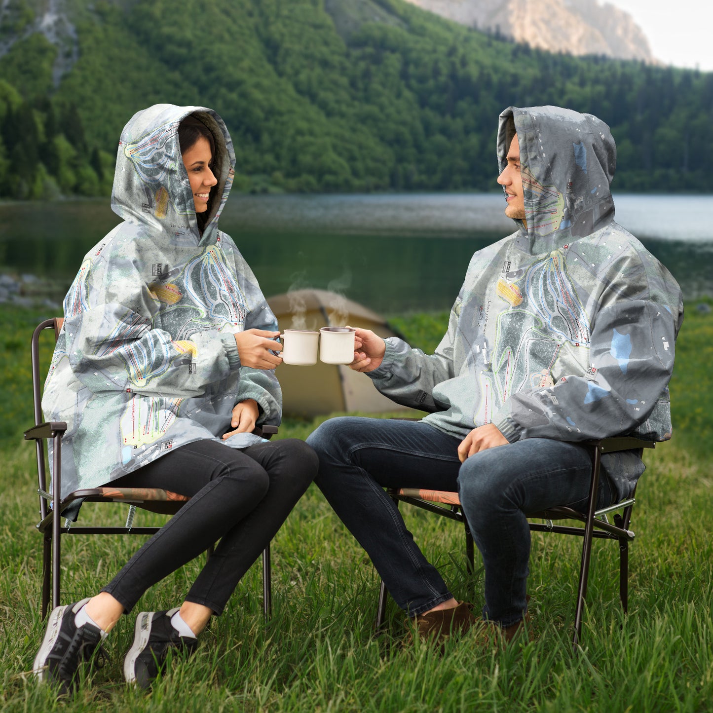 Liberty Mountain, Pennsylvania Ski Trail Map Snug Hoodie