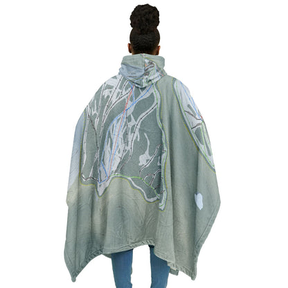 Manning Park, British Columbia Ski Resort Map Flannel Blanket Poncho