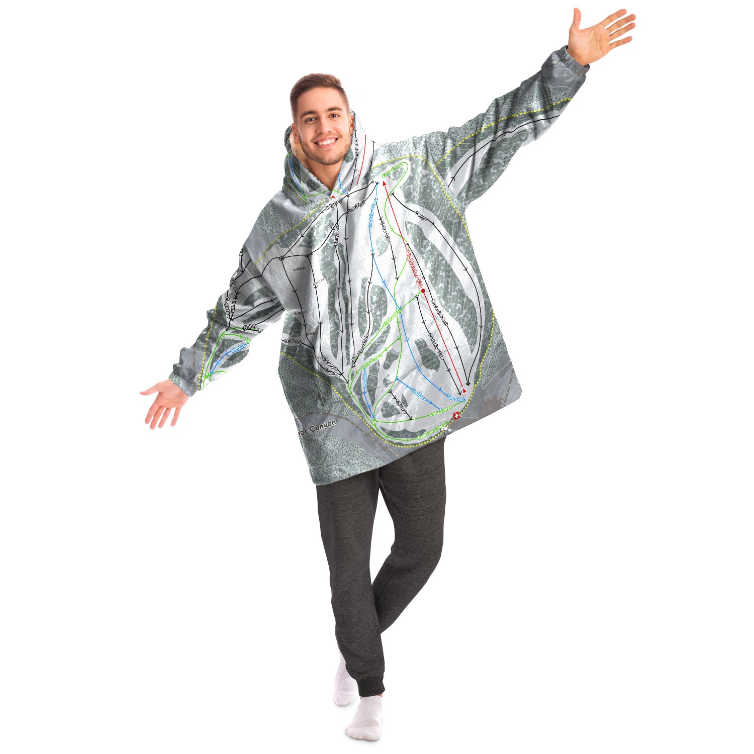 Warner Canyon, Oregon Ski Trail Map Snug Hoodie
