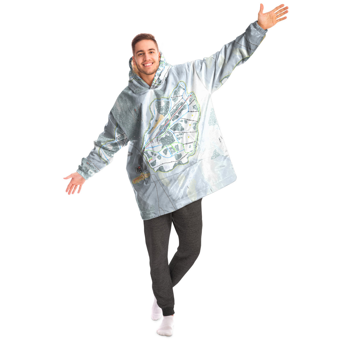 Magic Mountain, Idaho Ski Trail Map Snug Hoodie