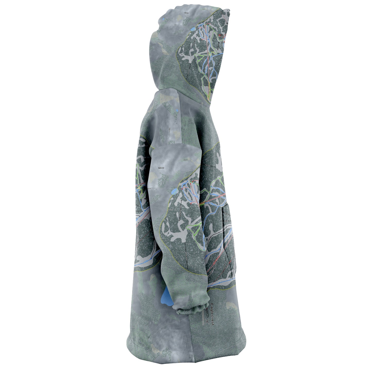 Eaglecrest, Alaska Ski Trail Map Snug Hoodie