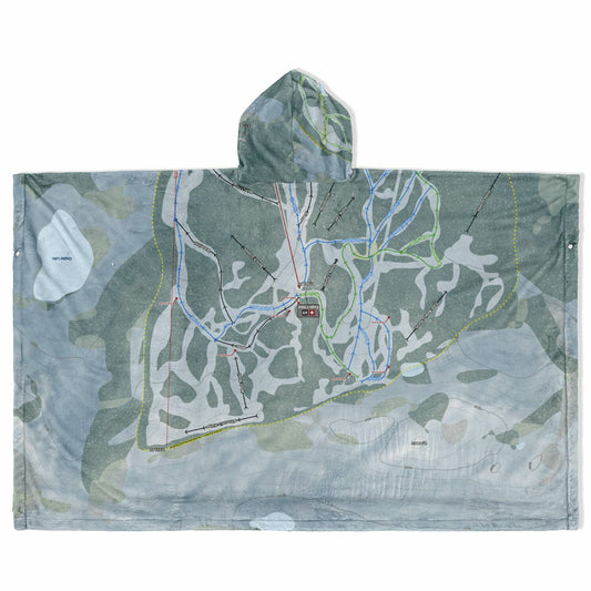 Eaglecrest, Alaska Ski Resort Map Flannel Blanket Poncho