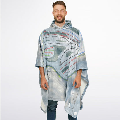 Alpine Valley, Michigan Ski Resort Map Flannel Blanket Poncho