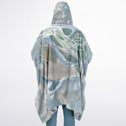 Caberfae Peaks, Michigan Ski Resort Map Flannel Blanket Poncho