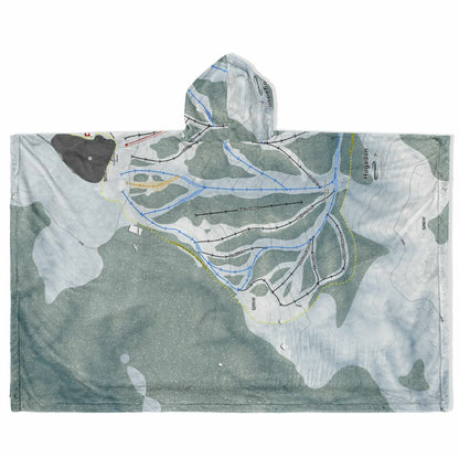 Hogadon, Wyoming Ski Resort Map Flannel Blanket Poncho