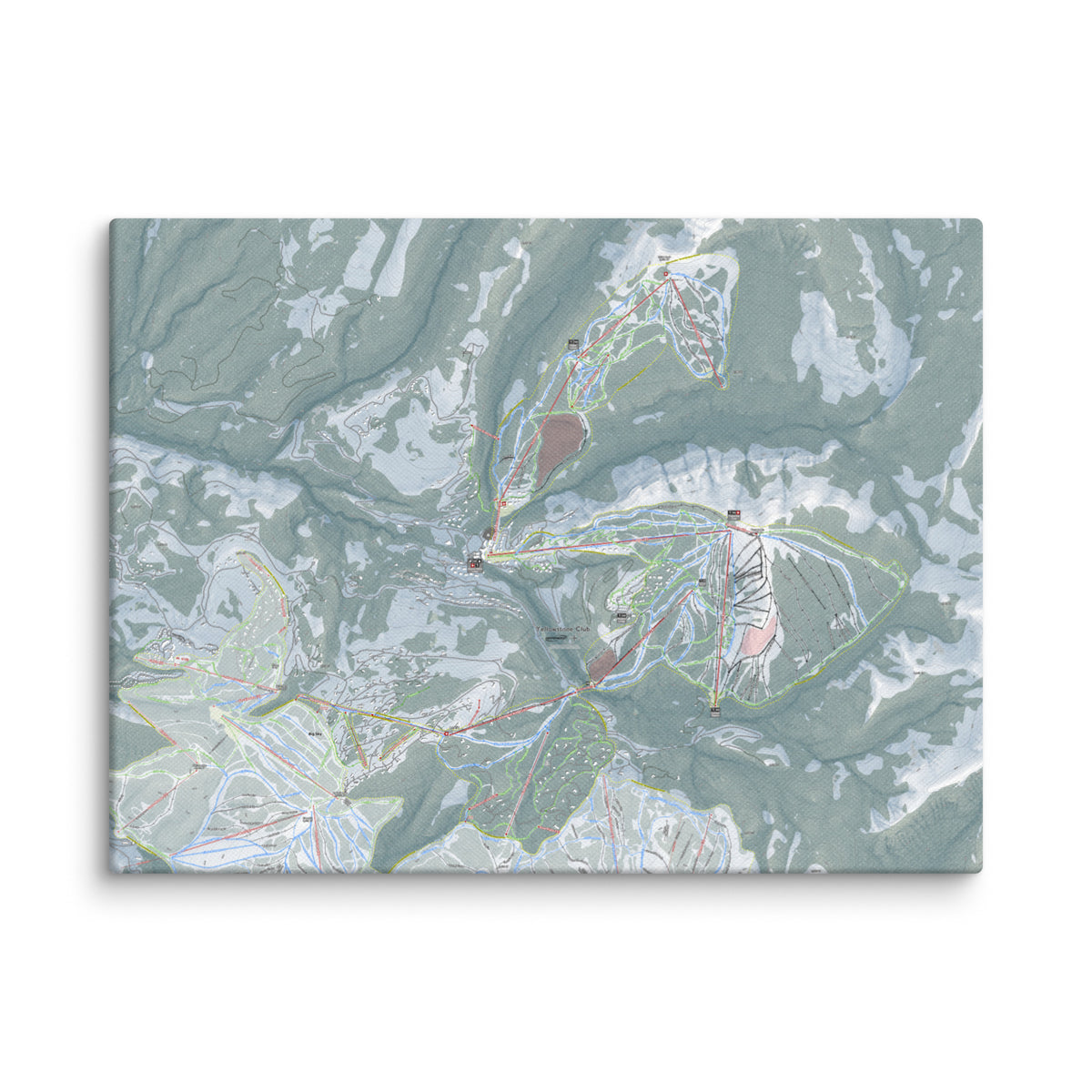 Yellowstone Club, Montana Ski Resort Map Canvas Wall Art