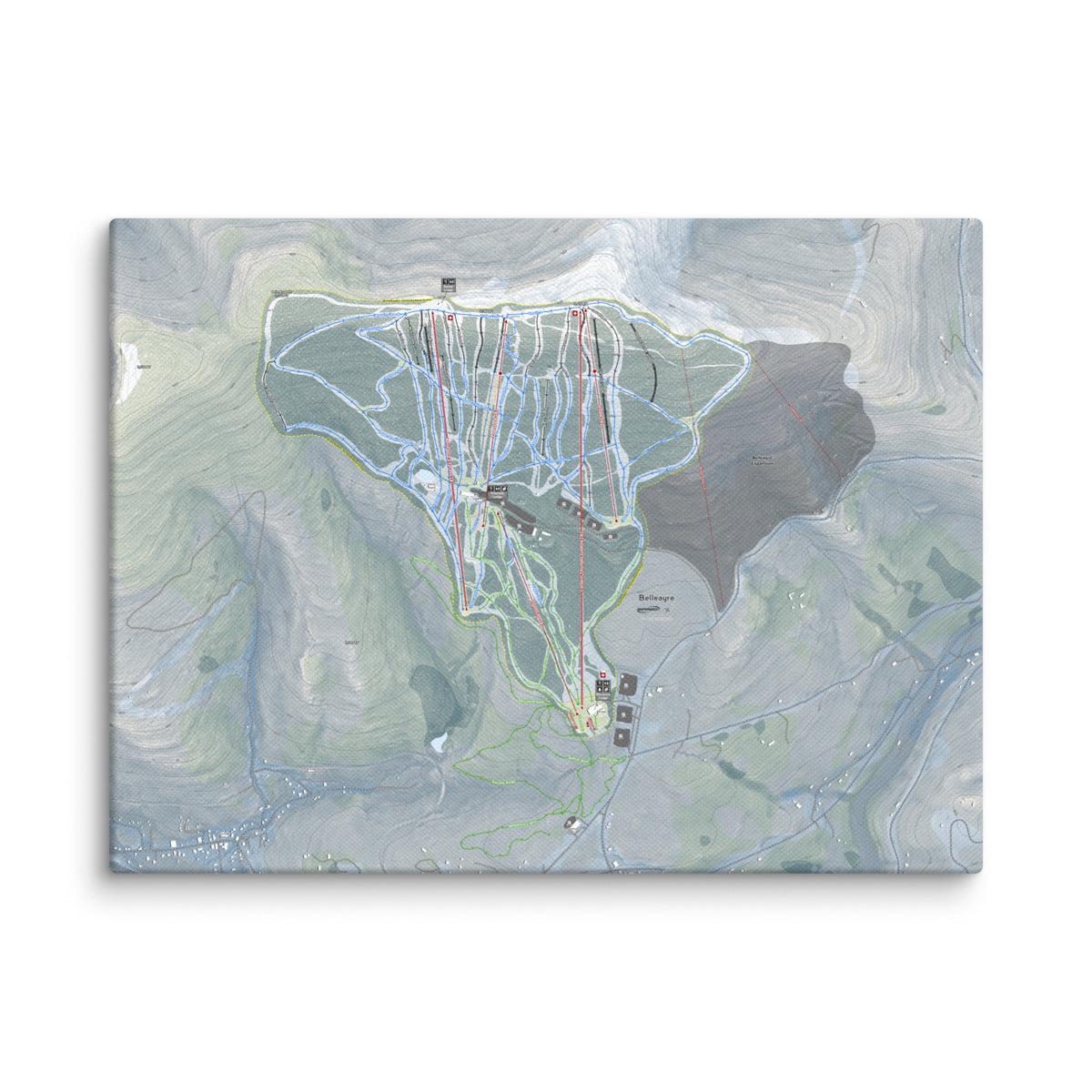 Belleayre, New York Ski Resort Map Canvas Wall Art