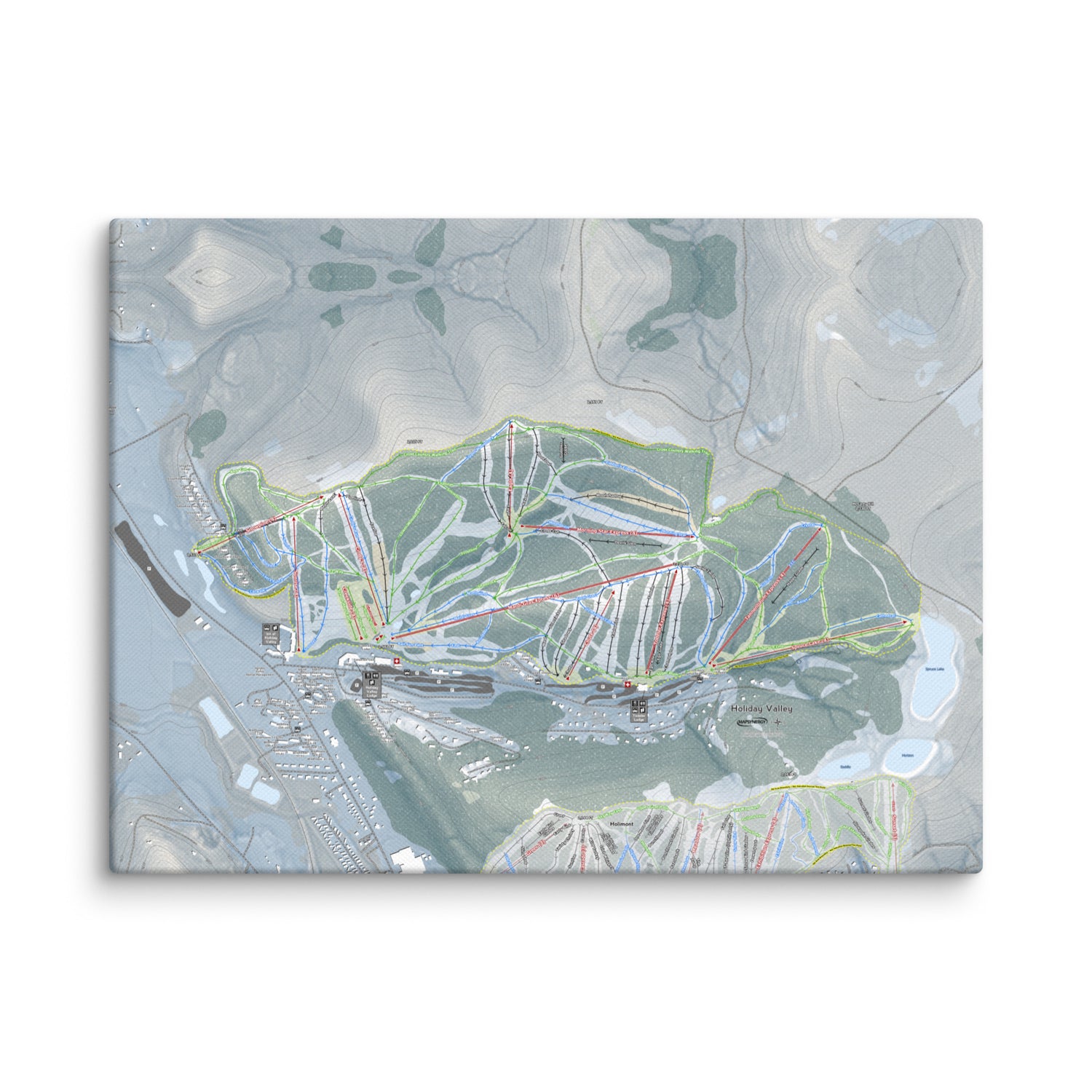 Holiday Valley, New York Ski Resort Map Canvas Wall Art