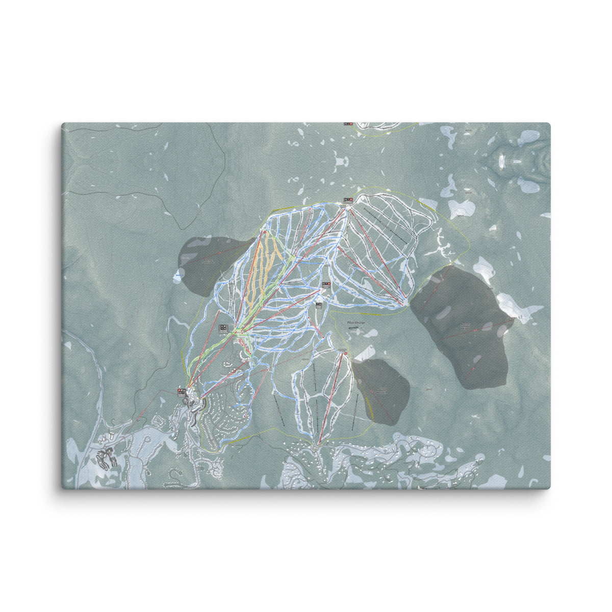 Northstar, California Ski Resort Map Canvas Wall Art