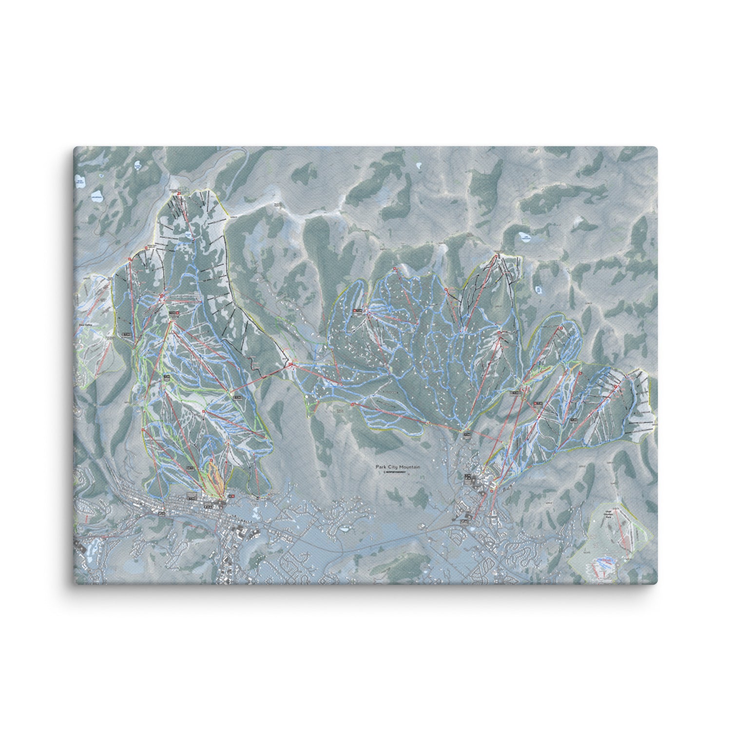 Park City Mountain, Utah Ski Resort Map Canvas Wall Art