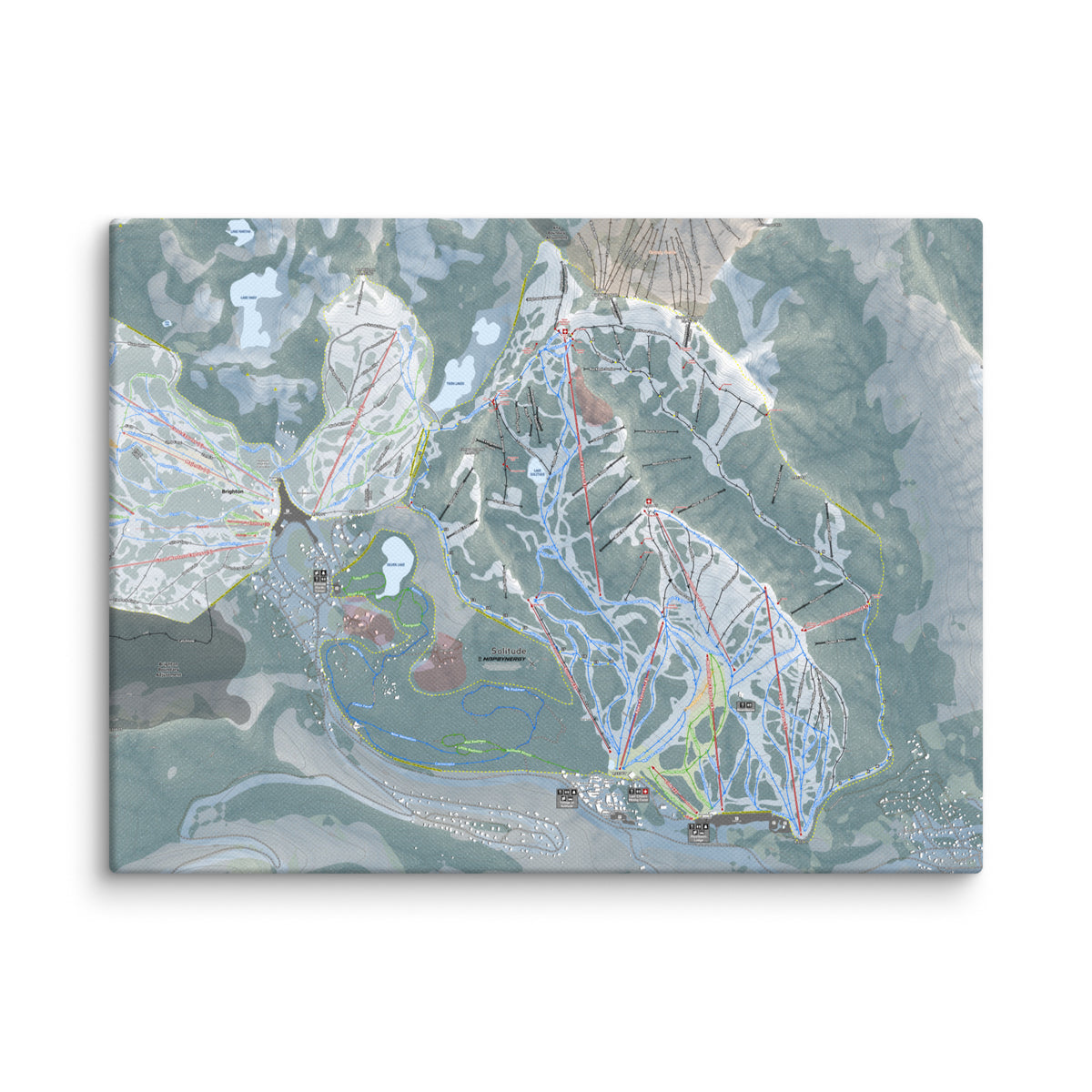 Solitude, Utah Ski Resort Map Canvas Wall Art
