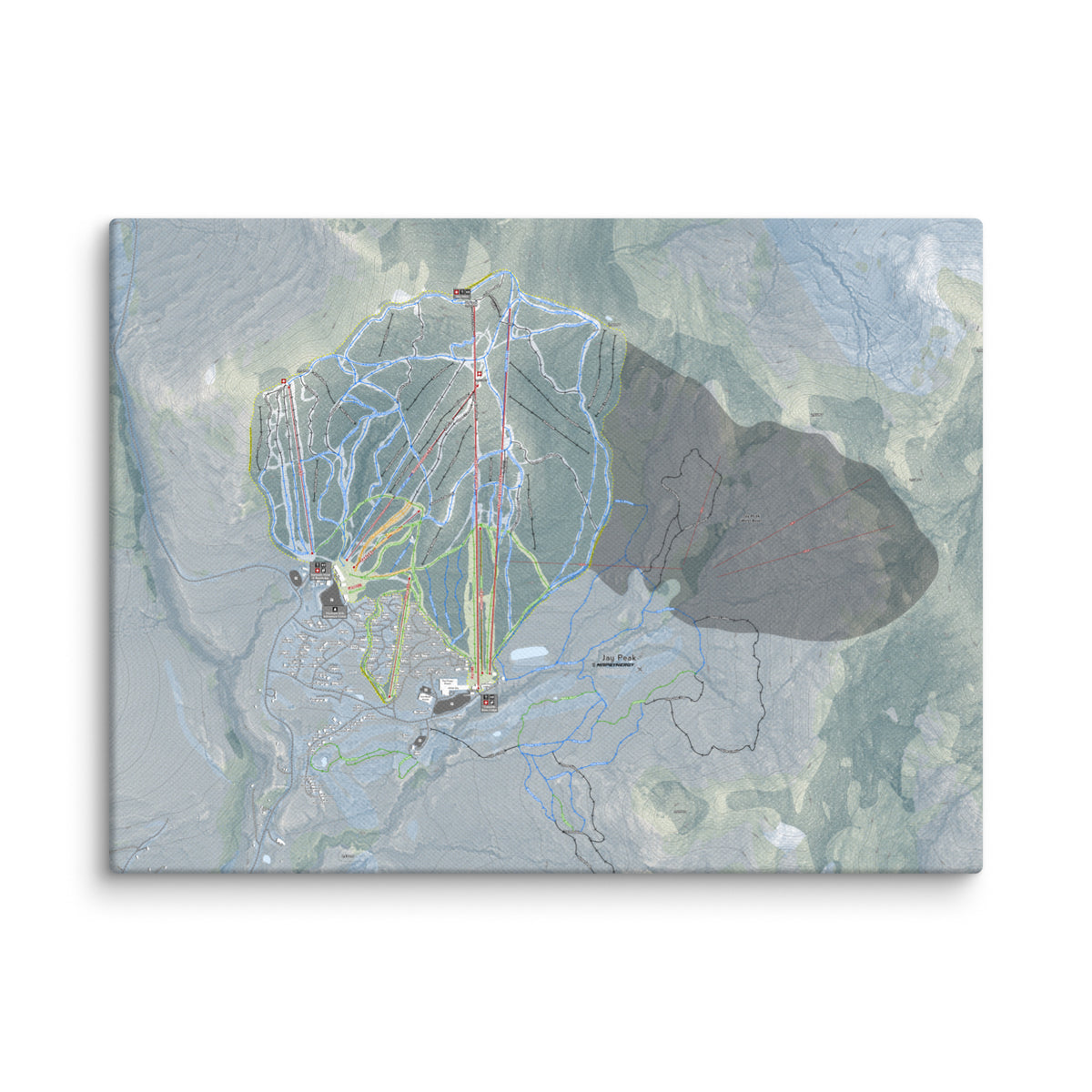 Jay Peak, Vermont Ski Resort Map Canvas Wall Art