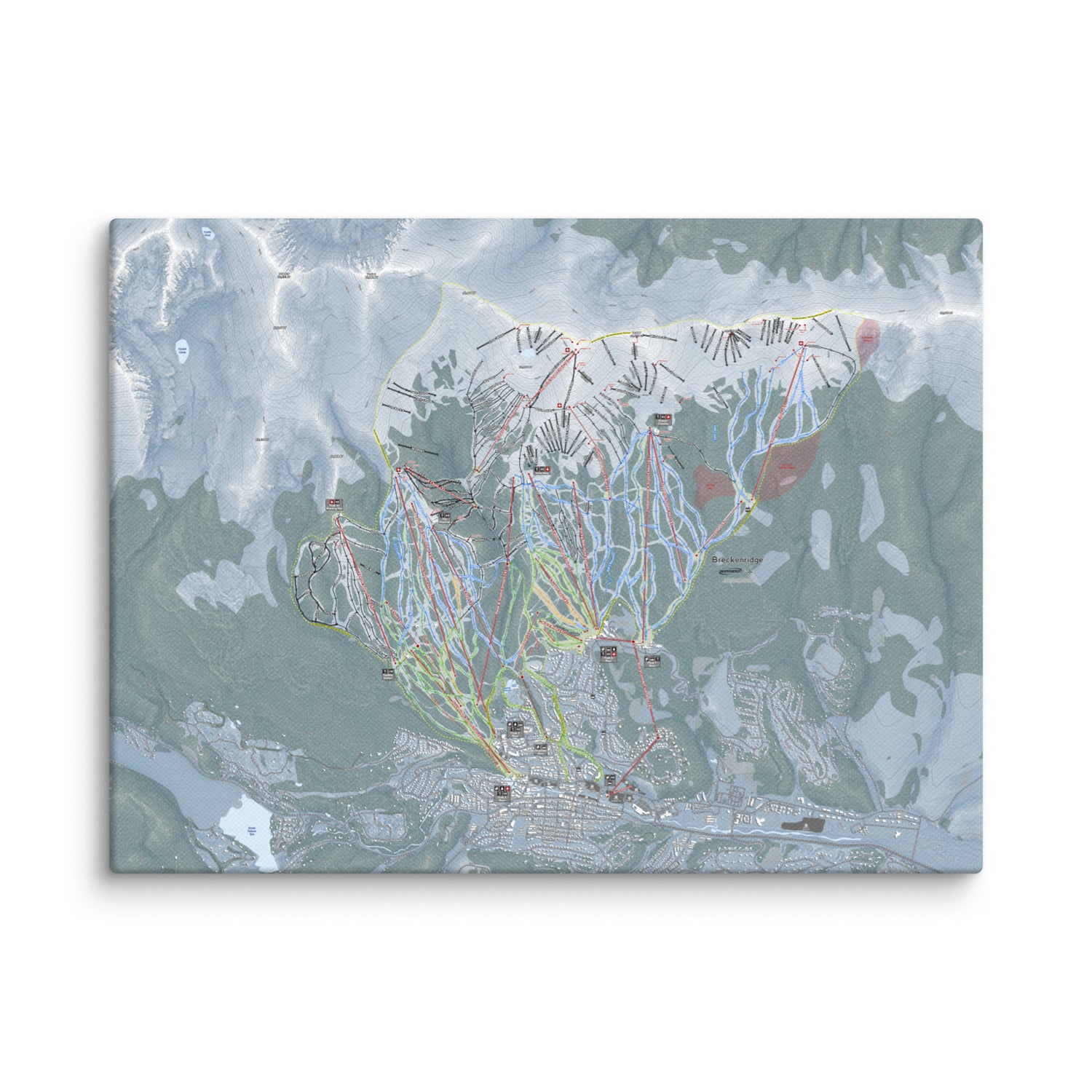 Breckenridge, Colorado Ski Resort Map Canvas Wall Art