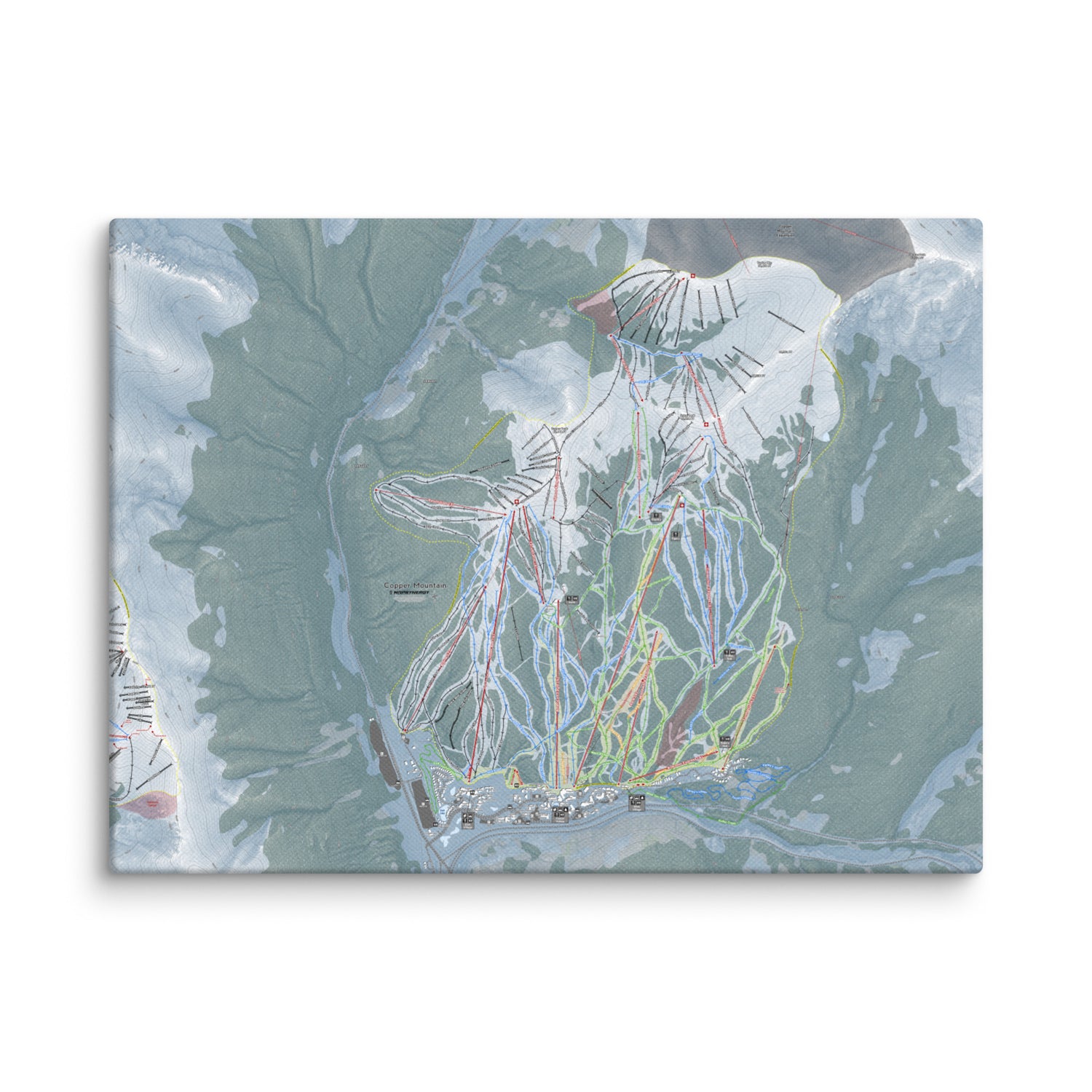 Copper Mountain, Colorado Ski Resort Map Canvas Wall Art