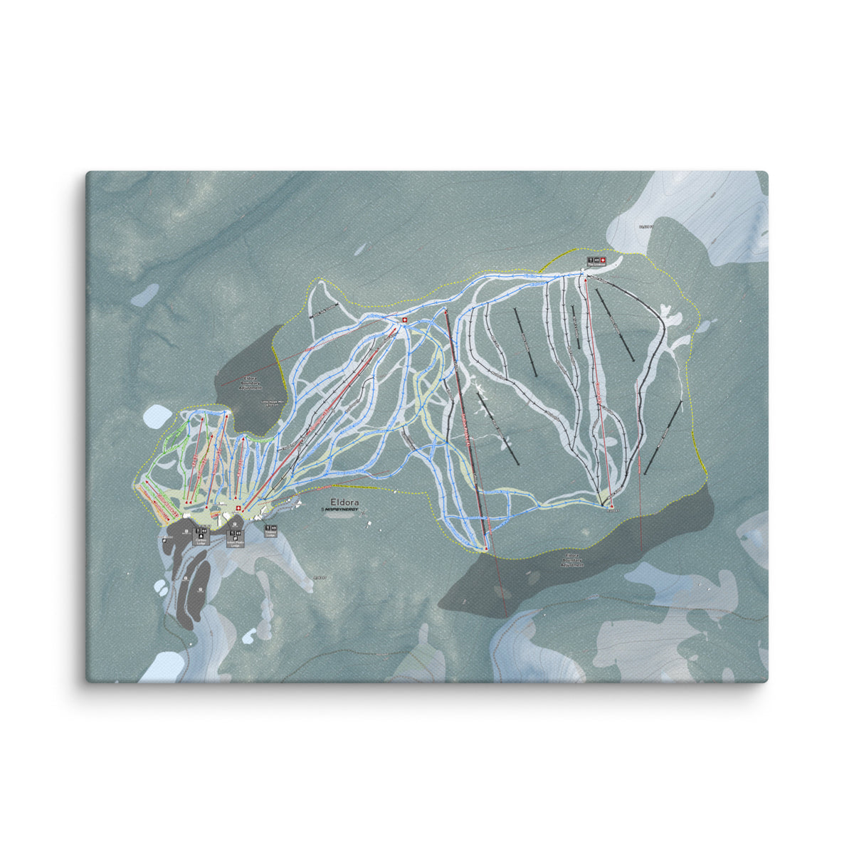 Eldora, Colorado Ski Resort Map Canvas Wall Art