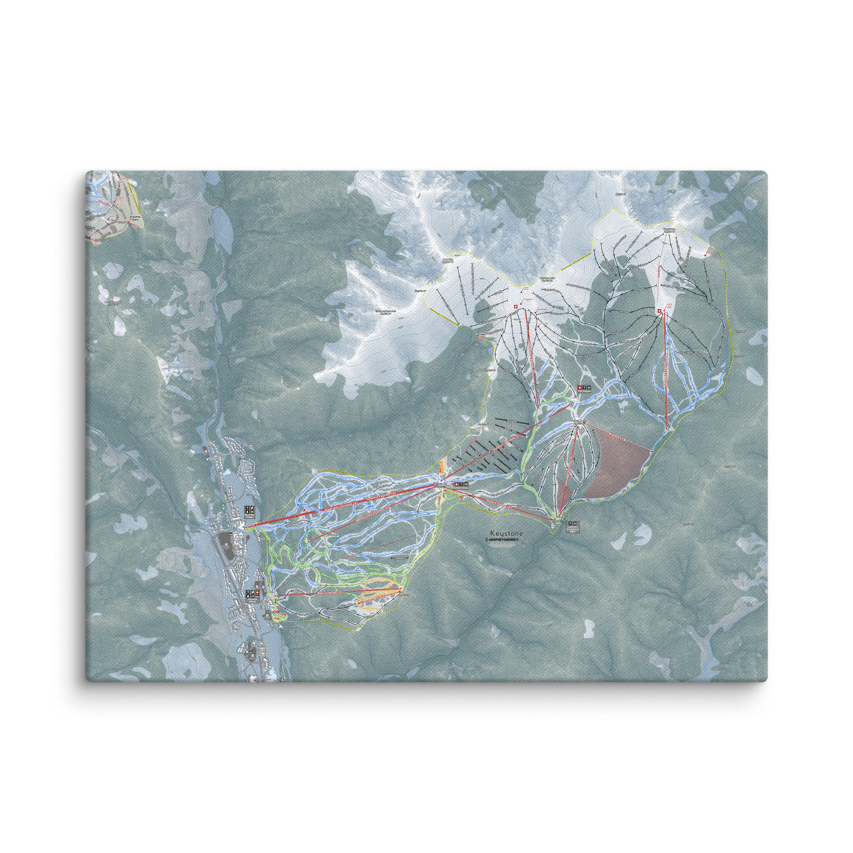 Keystone, Colorado Ski Resort Map Canvas Wall Art