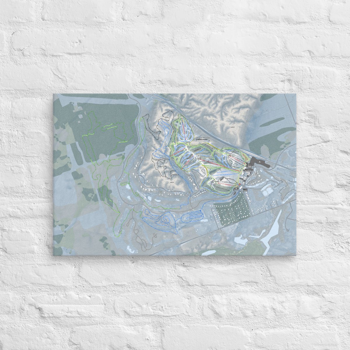 Crystal Mountain, Michigan Ski Resort Map Canvas Wall Art