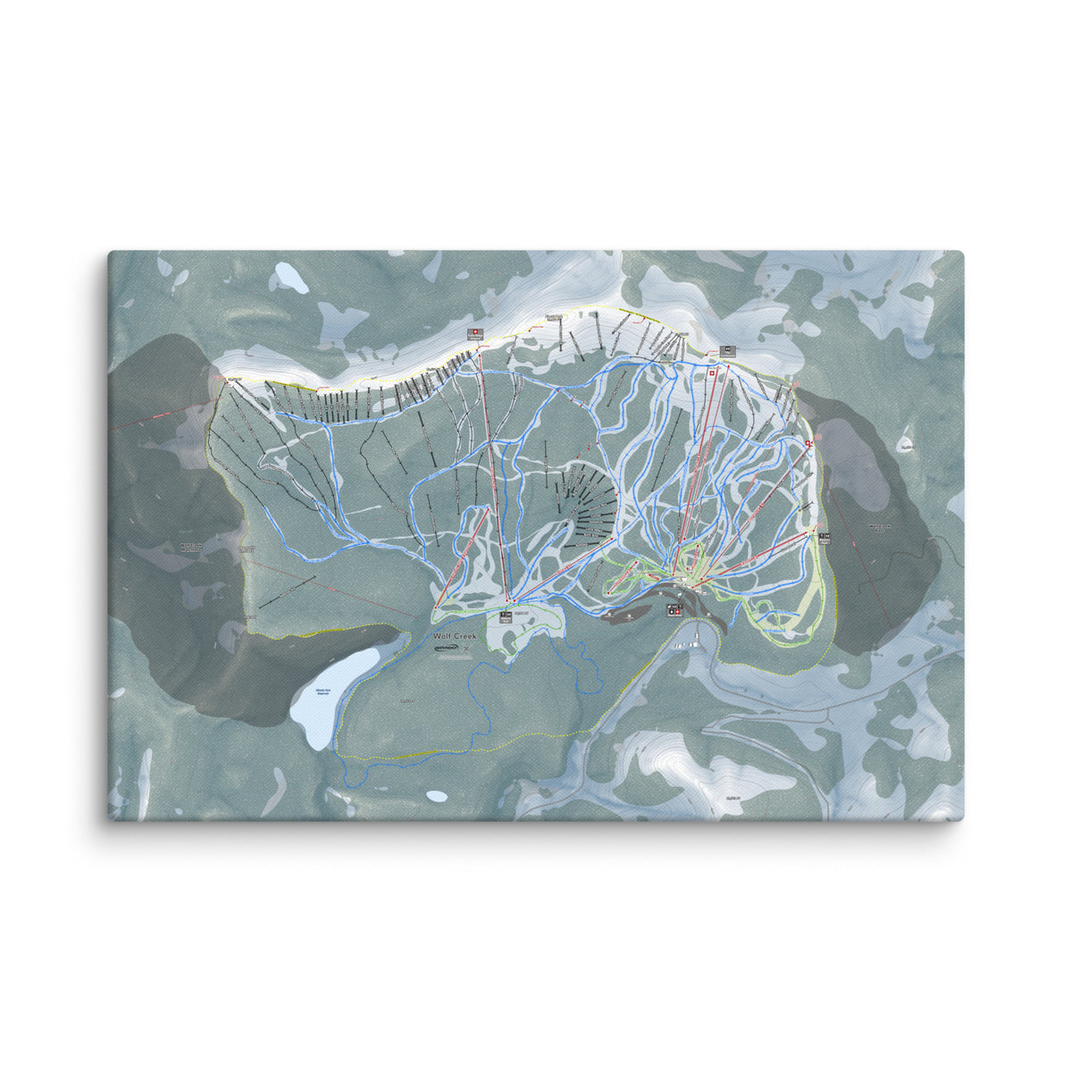 Wolf Creek, Colorado Ski Resort Map Canvas Wall Art