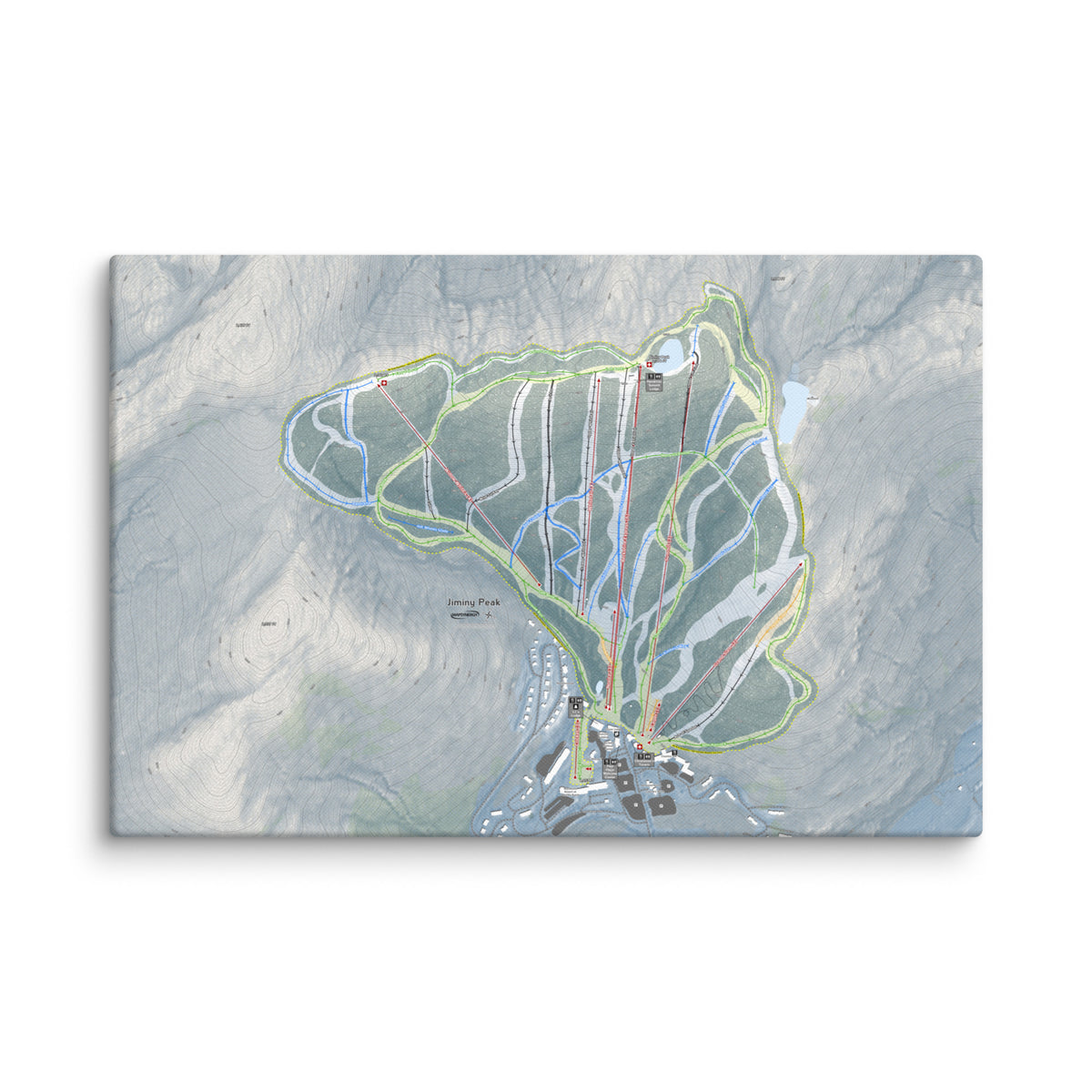 Jiminy Peak, Massachusetts Ski Resort Map Canvas Wall Art