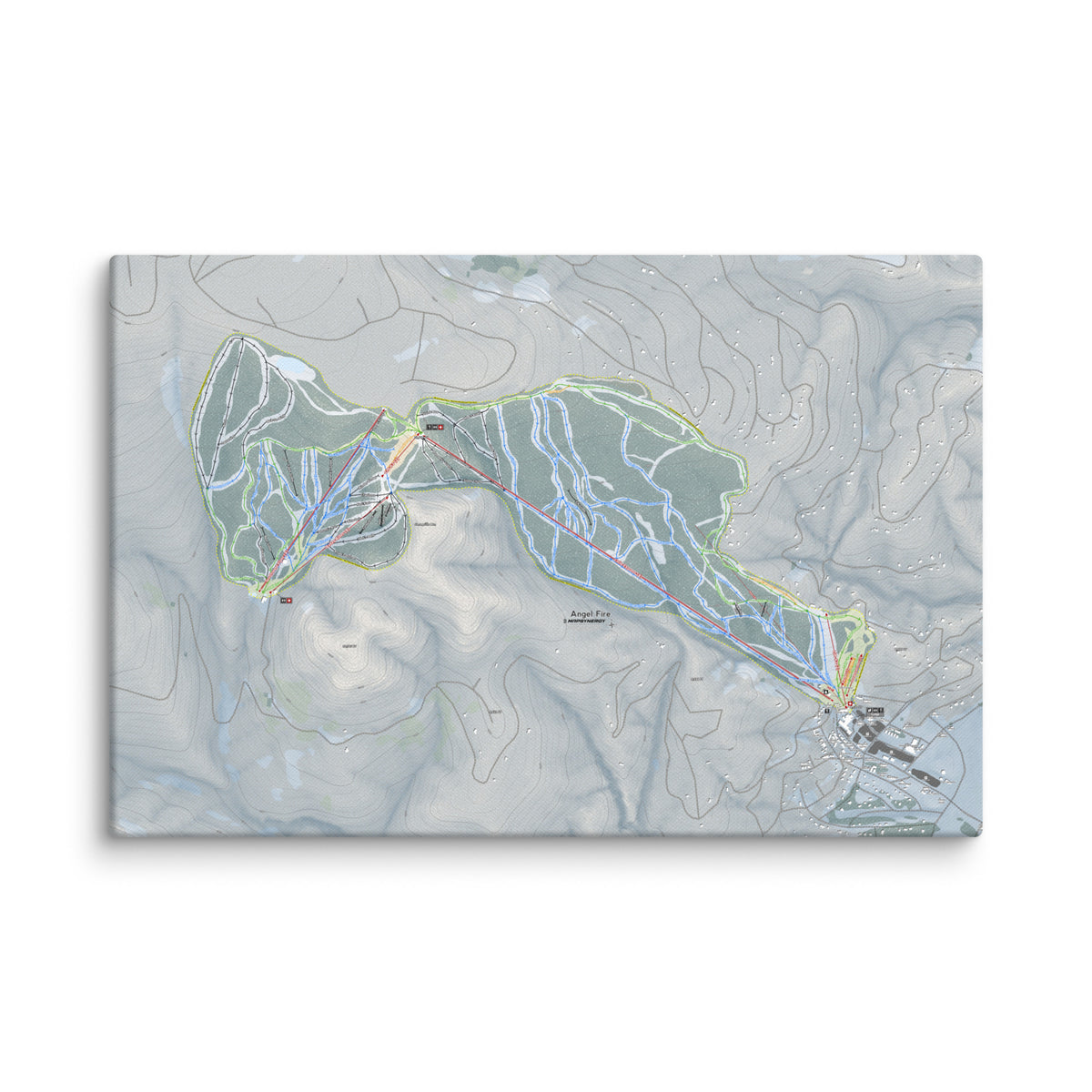 Angel Fire, New Mexico Ski Resort Map Canvas Wall Art