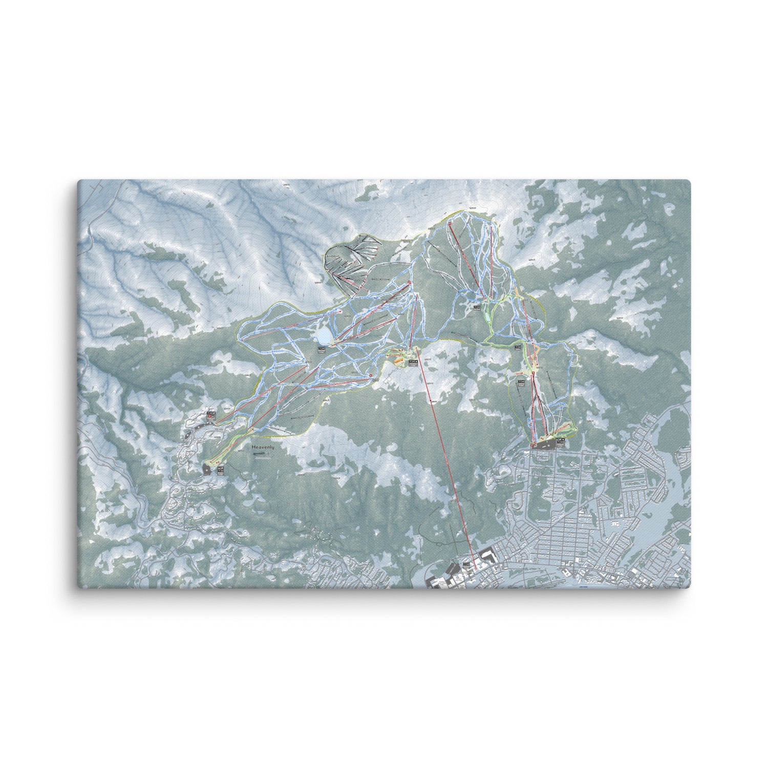 Heavenly, Nevada Ski Resort Map Canvas Wall Art
