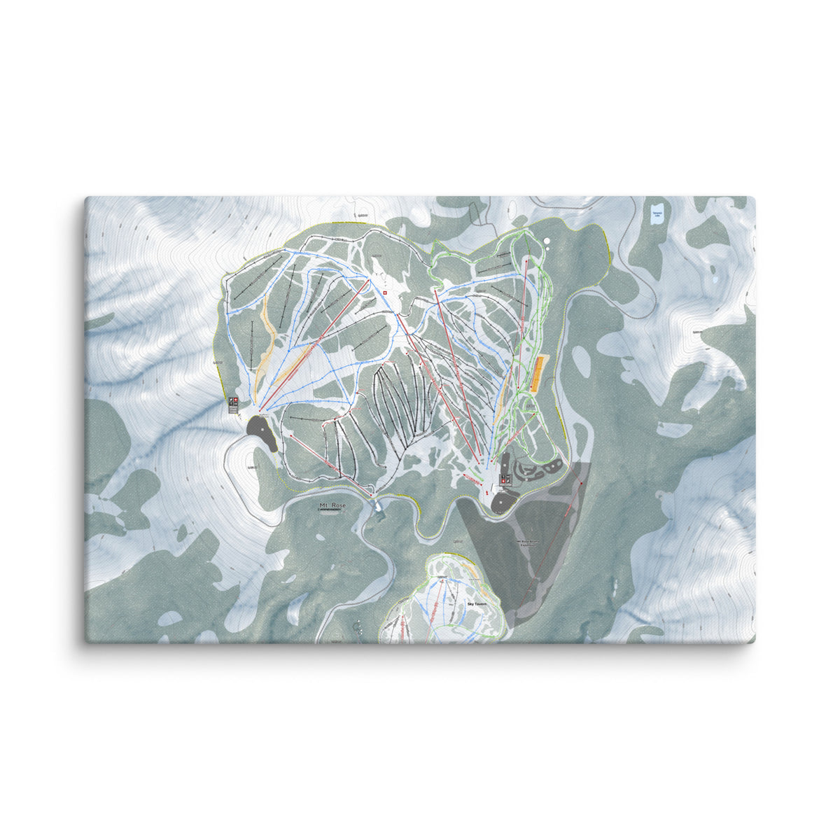 Mt Rose, Nevada Ski Resort Map Canvas Wall Art