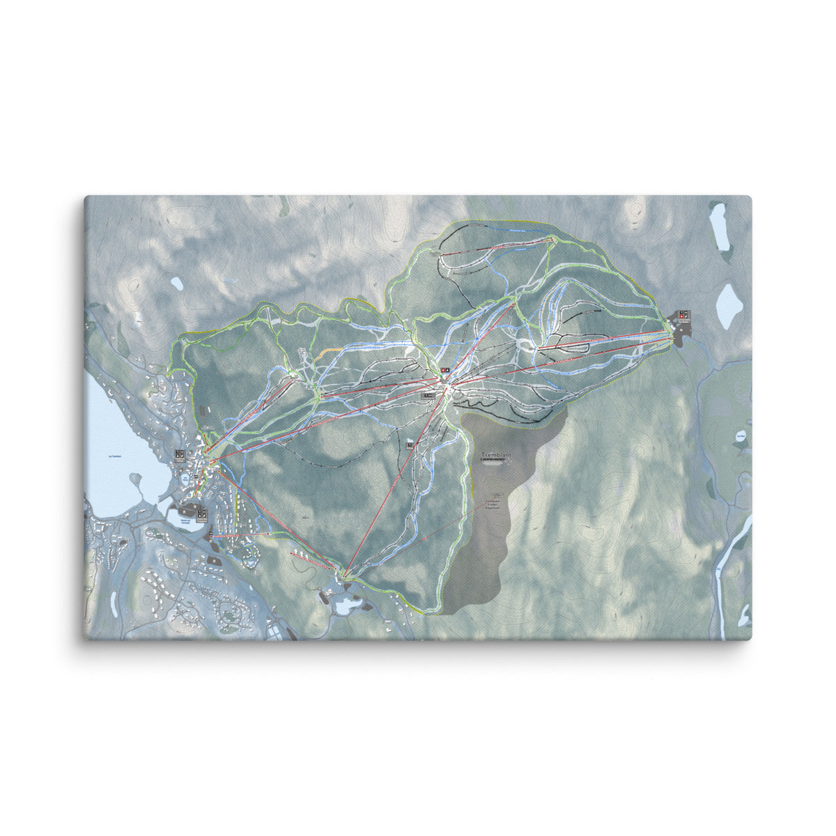 Tremblant, Quebec Ski Resort Map Canvas Wall Art
