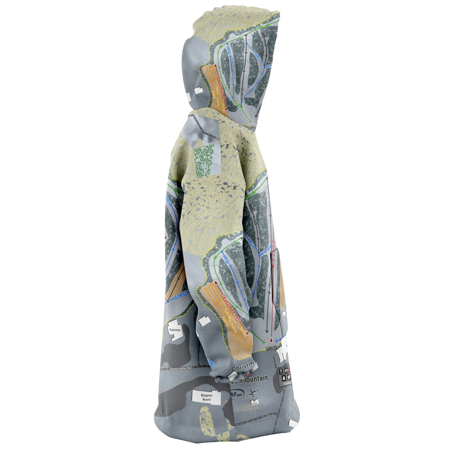 Christmas Mountain, Wisconsin Ski Trail Map - Snug Hoodie