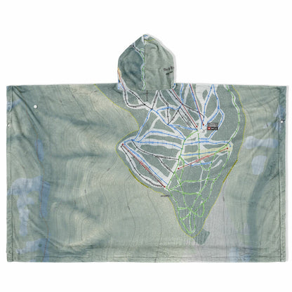Red River, New Mexico Ski Resort Map Flannel Blanket Poncho