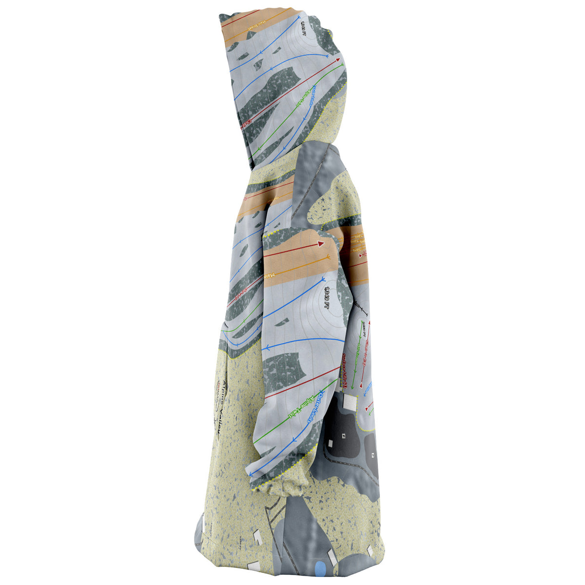 Alpine Valley, Ohio Ski Trail Map - Snug Hoodie