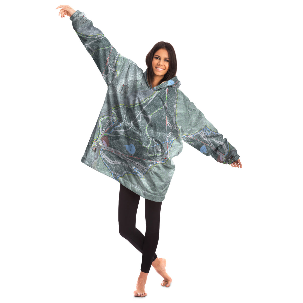 Middlebury Snow Bowl, Vermont Ski Trail Map - Snug Hoodie