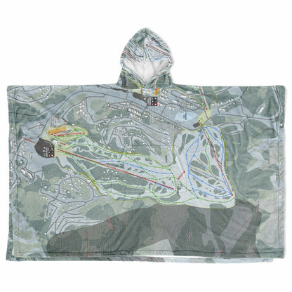 Brian Head, Utah Ski Resort Map Flannel Blanket Poncho