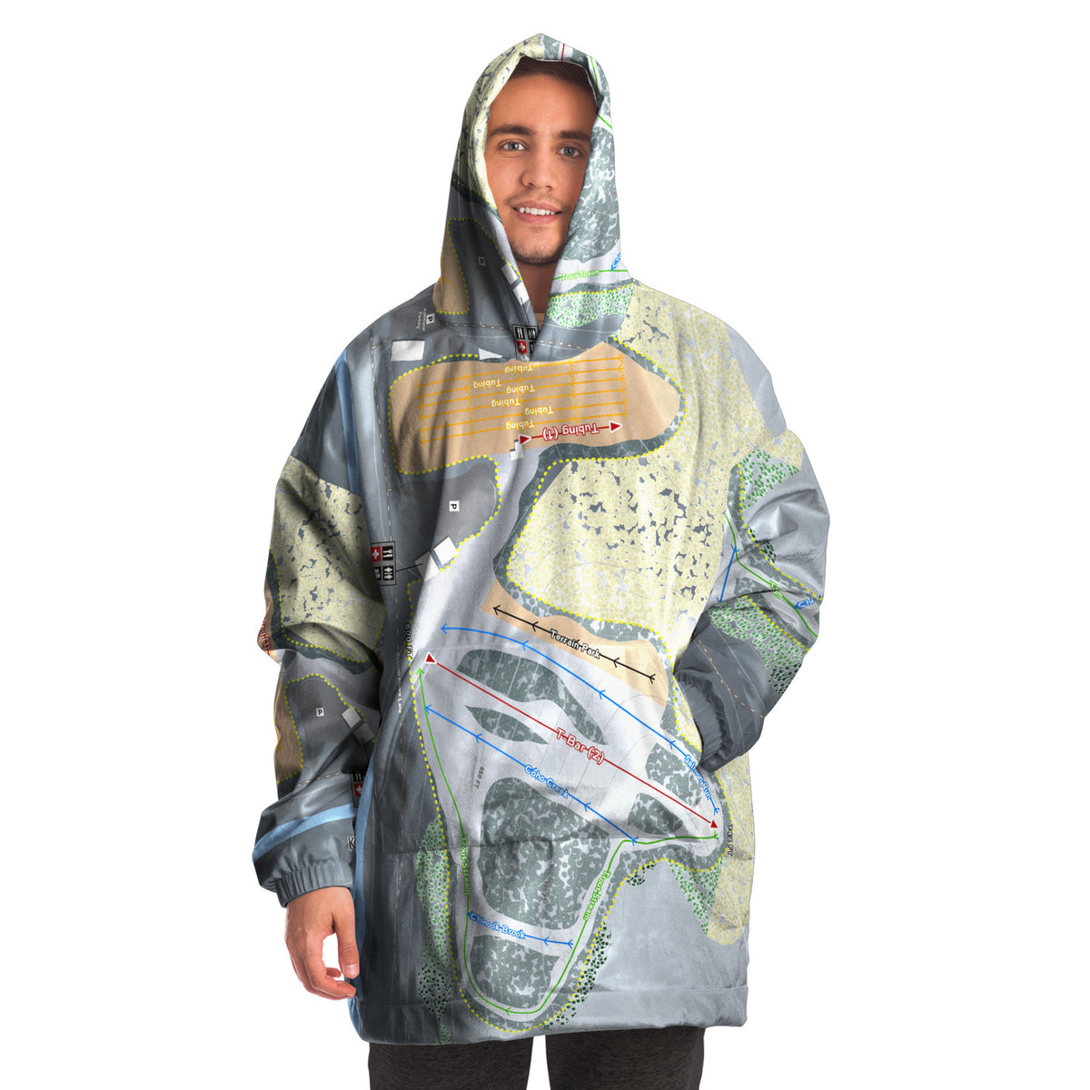 Kewaunee Winter Park, Wisconsin Ski Trail Map - Snug Hoodie