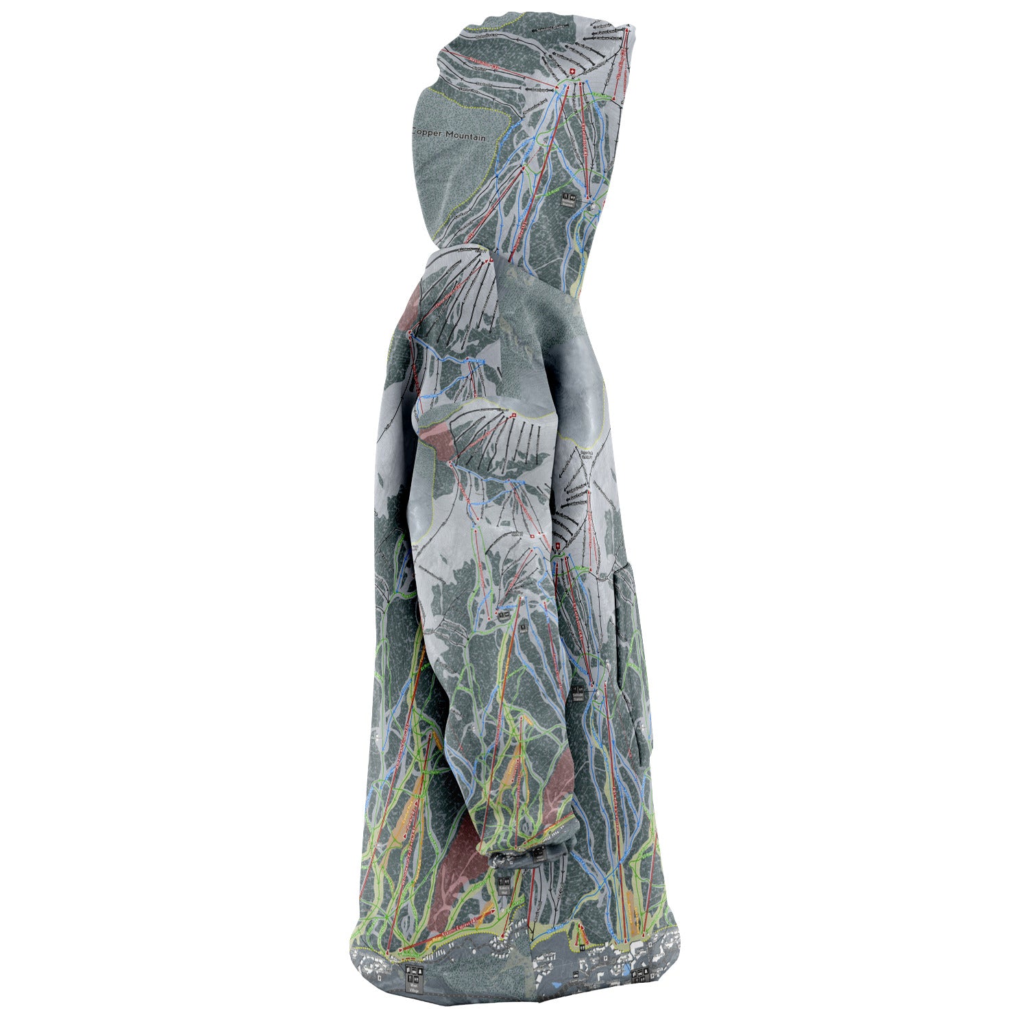 Copper Mountain, Colorado Ski Trail Map Snug Hoodie