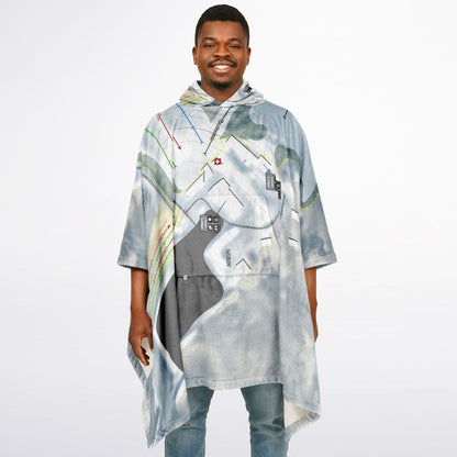 Swiss Valley, Michigan Ski Resort Map Flannel Blanket Poncho