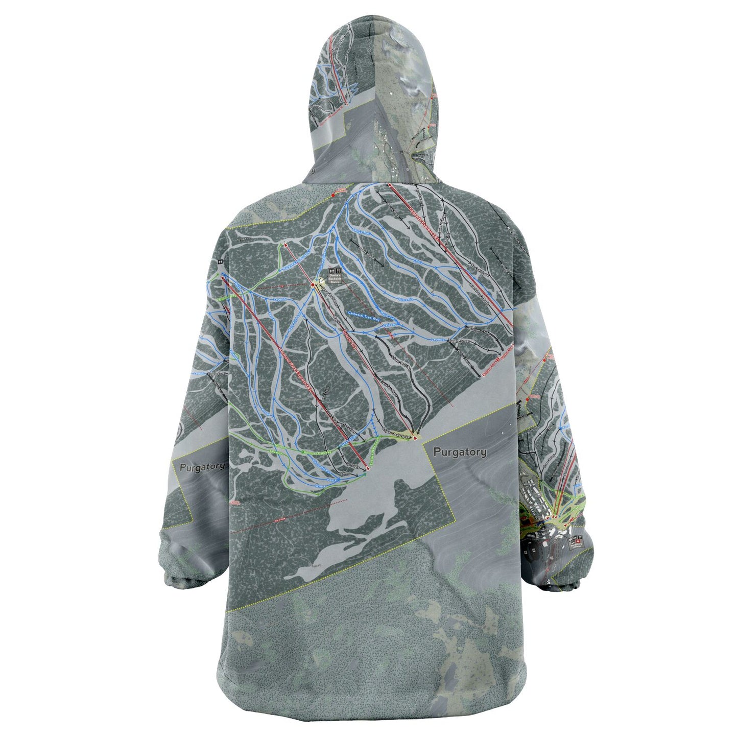 Purgatory, Colorado Ski Trail Map - Snug Hoodie - Powderaddicts