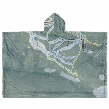 Maverick Mountain, Montana Ski Resort Map Flannel Blanket Poncho
