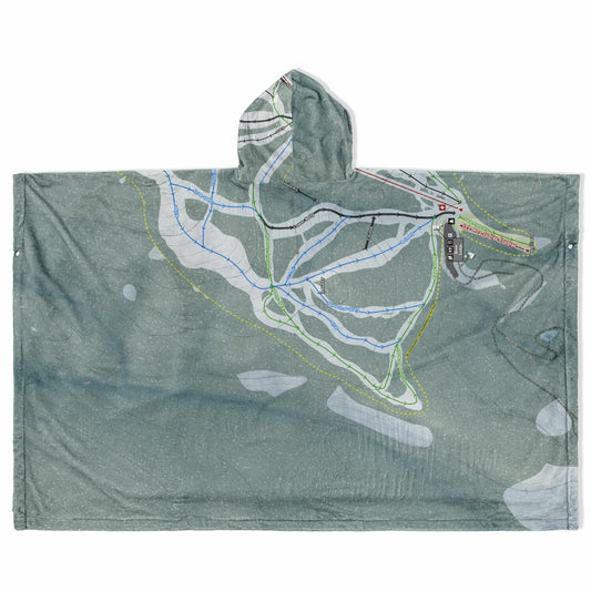 Maverick Mountain, Montana Ski Resort Map Flannel Blanket Poncho