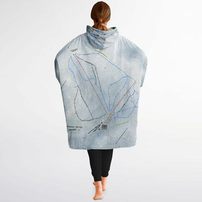Hanmer Springs, New Zealand Ski Trail Map - Snug Hoodie - Powderaddicts