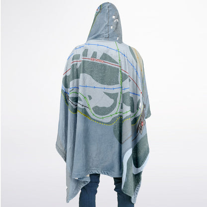 Lake City, Colorado Ski Resort Map Flannel Blanket Poncho