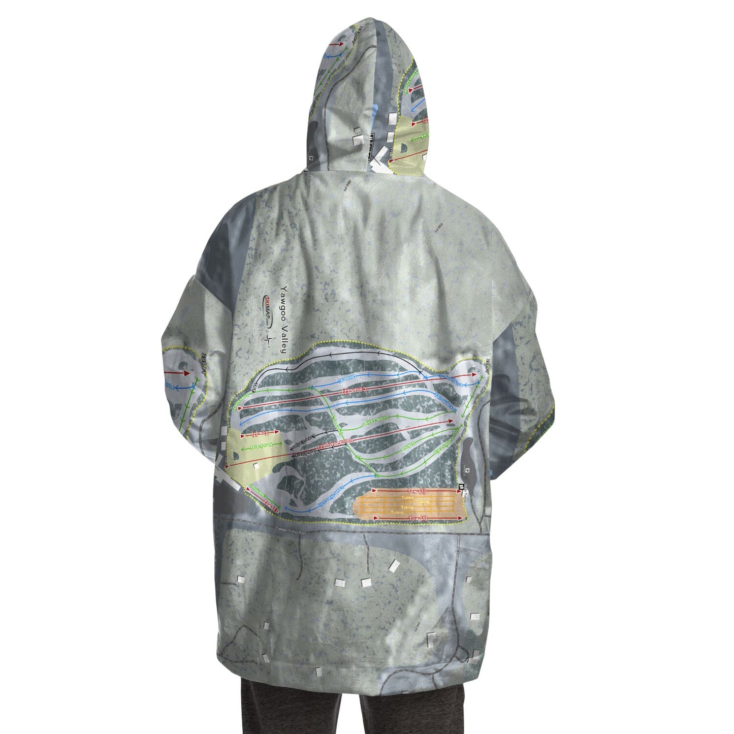 Yawgoo Valley, Rhode Island Ski Trail Map - Snug Hoodie - Powderaddicts