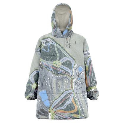 Hidden Valley, Pennsylvania Ski Trail Map Snug Hoodie - Powderaddicts