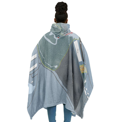 Chapman Hill, Colorado Ski Resort Map Flannel Blanket Poncho