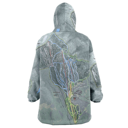 Saddleback, Maine Ski Trail Map - Snug Hoodie - Powderaddicts