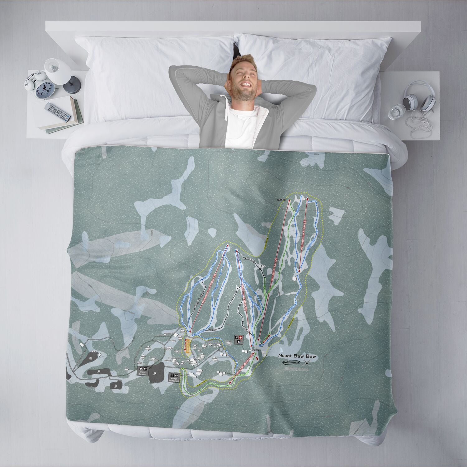 Mount Baw Baw, Australia Ski Resort Map XL Blanket