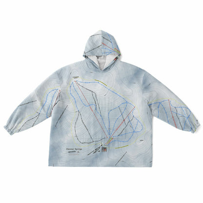 Hanmer Springs, New Zealand Ski Trail Map - Snug Hoodie - Powderaddicts