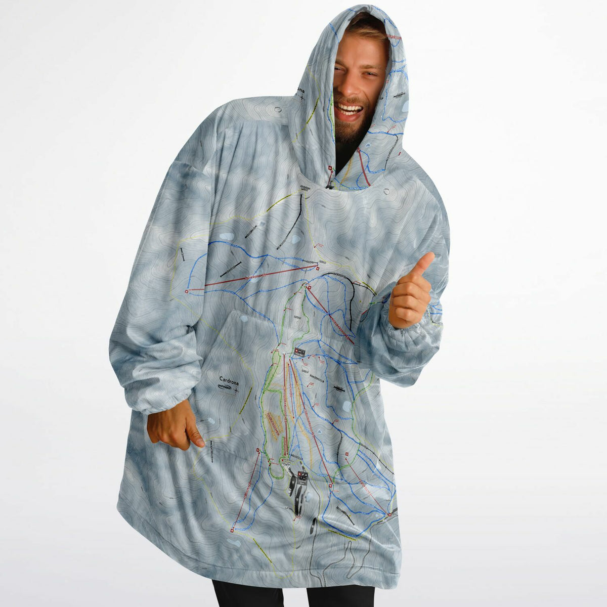 Cardrona, New Zealand Ski Trail Map - Snug Hoodie