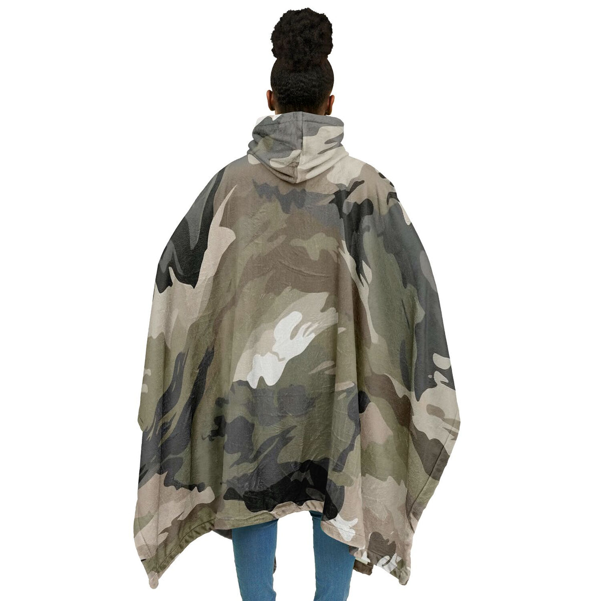 Army Camouflage Pattern, Flannel Blanket Poncho